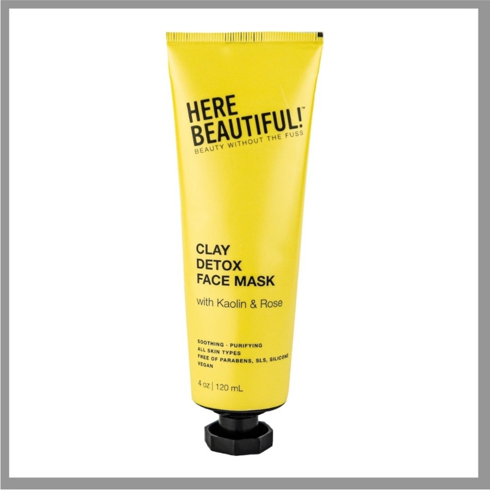 Here Beautiful Clay Detox Face Mask with Kaolin & Rose 4oz . New